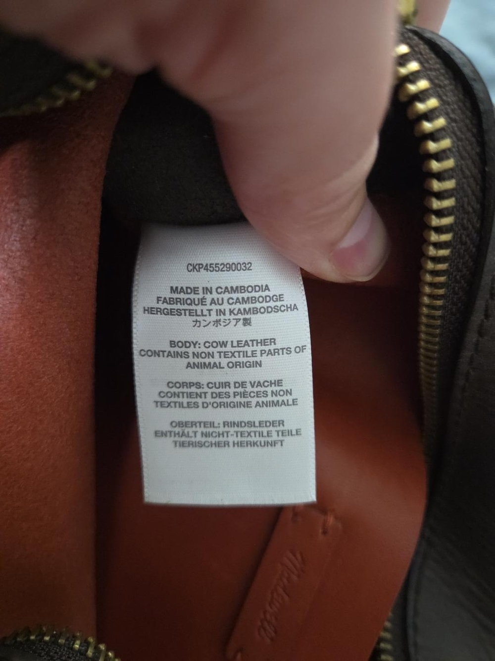 Madewell Sydney Colorblock Leather Crossbody Bag Brown Tan Top Zip No Strap - Picture 8 of 9